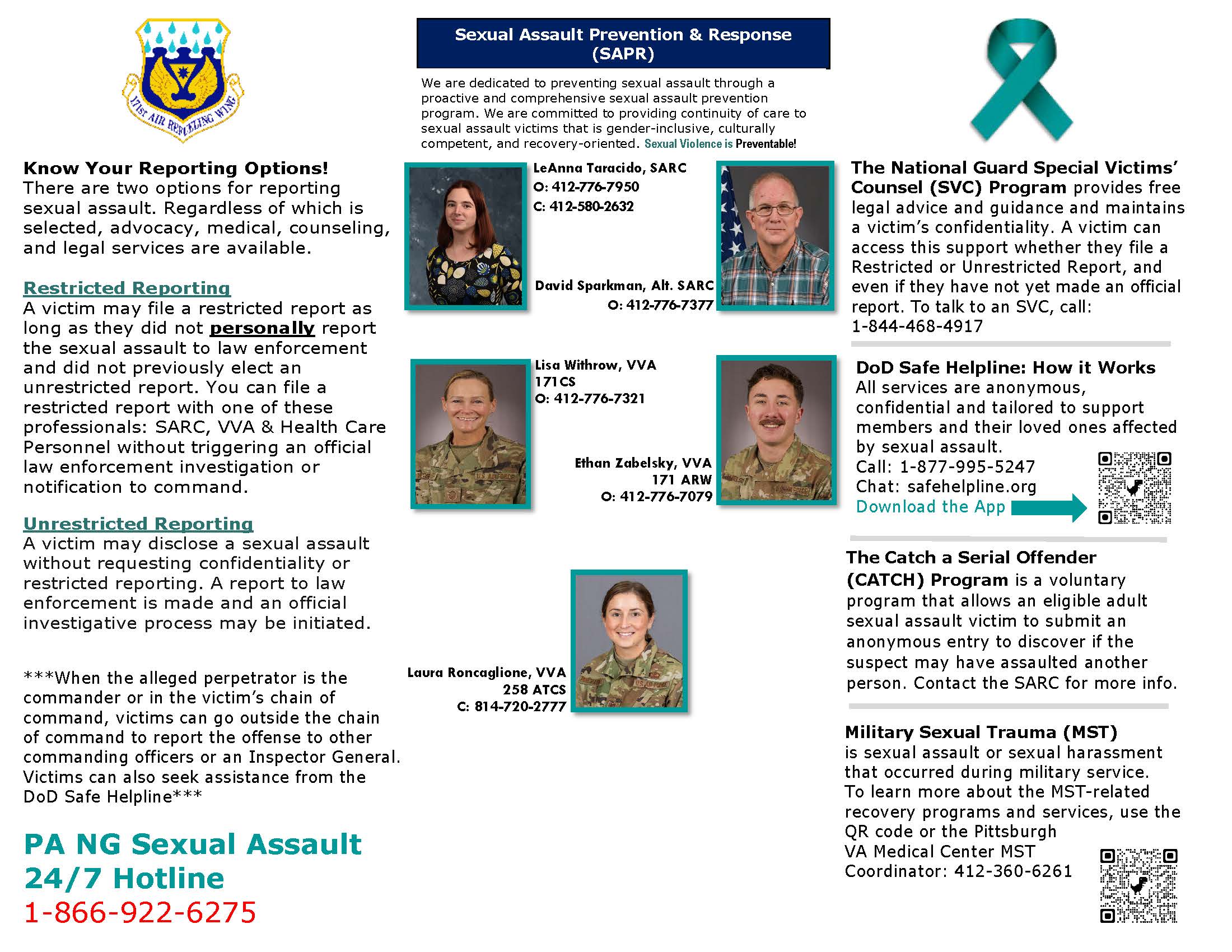 Poster showing Sexual Assault Prevention and Response information